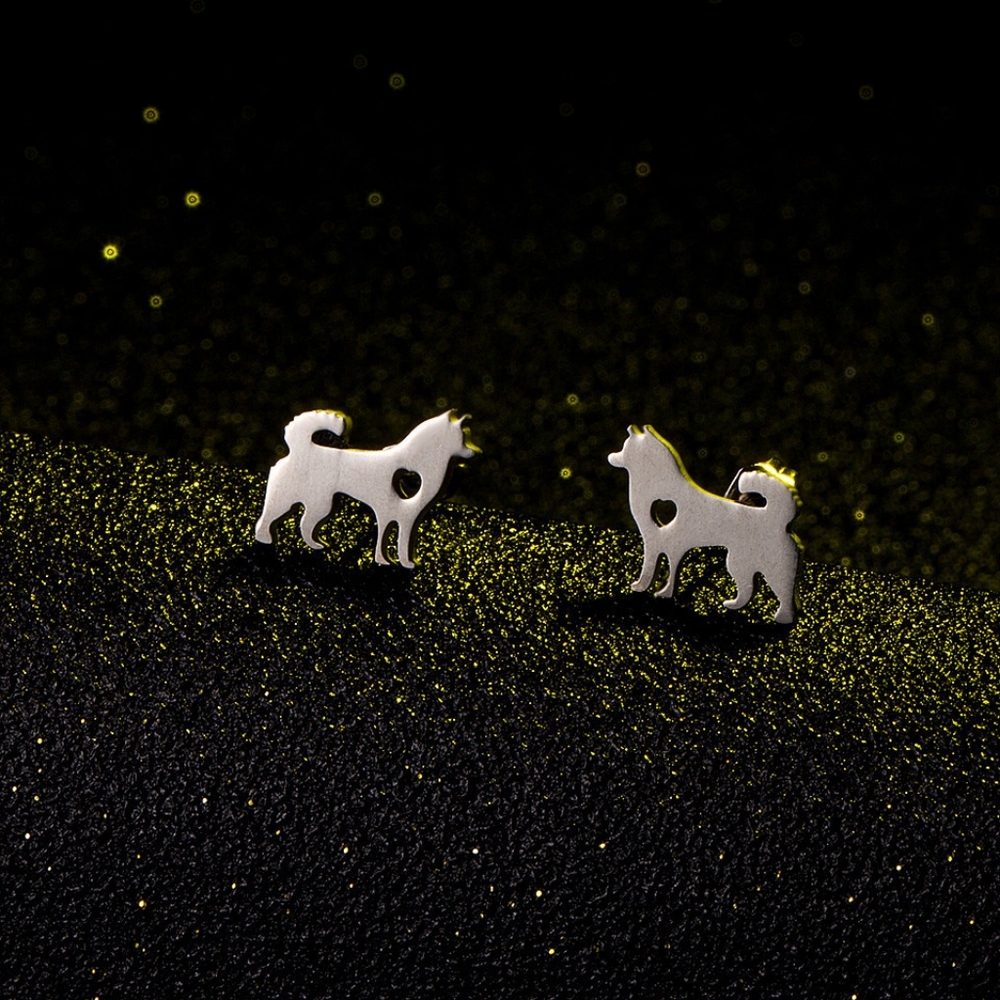 Husky stud earrings